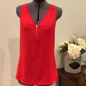 New! Express Zip Front Sleeveless Blouse